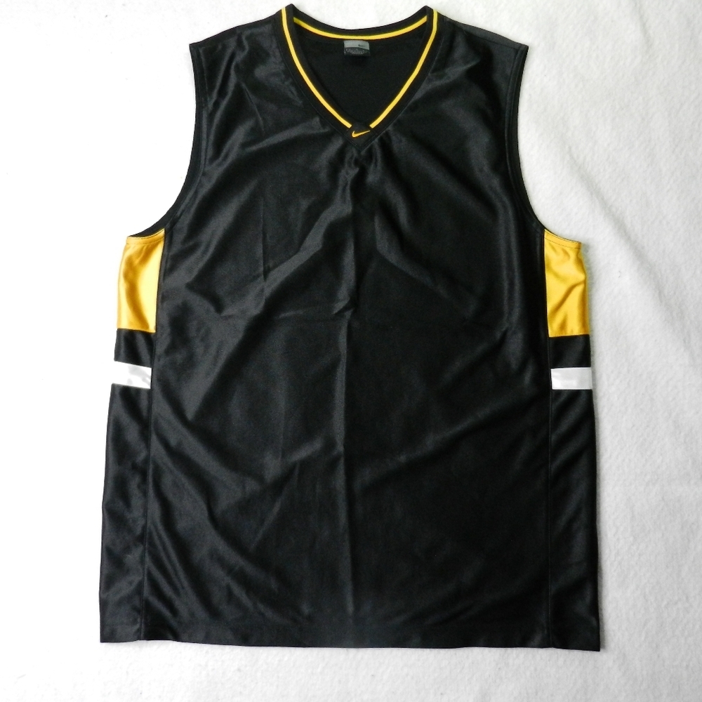 Pittsburgh Penguins Nike Hockey Tank Adult Large Black Yellow Center Swoosh Logo